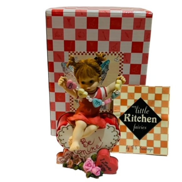 My Little Kitchen Fairies figurine Enesco fairy Box NIB Hearts String Valentines